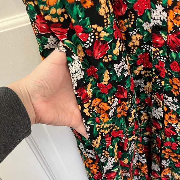 Zara Women's Black Floral Printed Maxi Dress size Small -Like New - Picture 10 of 15